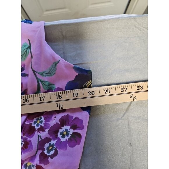 Talbots Tropical Floral Sleeveles Dress Womens Size 14 Fit Flare Lined New - Picture 7 of 8